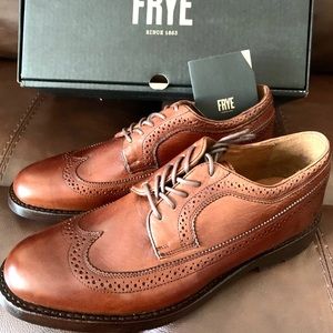 Frye Cognac Leather Formal Derby Shoes,Men.Sz 9.5